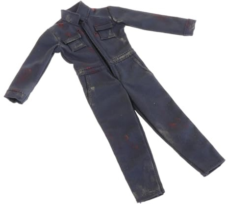 Onesie 1/12 Männliche Figur Kleidung Zubehör Weiches Modell Puppe Dekor Puppe Kleidung Outfits für 1/12 Soldat Figuren BJD Puppe, blau