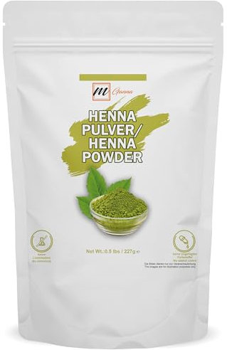 mGanna 100% natürliches Henna-Pulver, reine Lawsonia Inermis, zum Färben und Färben von Haaren, 0,50 Pfund / 227 g