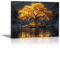 JOSUE Tableau Arbre Arbre abstrait Toile Decoration Murale,Or noir Tableau Chambre Enfant Decoratifs Muraux Salon DéCor- 70x100cm Encadrée