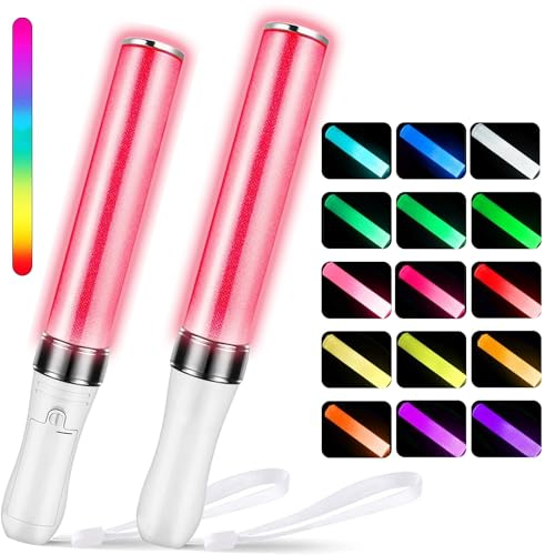 LED Leuchtstabe,15 Farben Leuchtstäbe Partyzubehör,Leuchtstäbe für Konzerte,LED Leuchtstäbe Bunte,Leuchtstab Kinder,Leuchtwedel Party Set,Leuchtstab LED Set für Weihnachten,Party,Konzert,Hochzeit