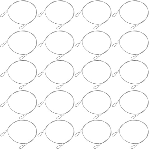 QUARKZMAN 20 Stück Drahtseil Edelstahl, 20cm x 1,5mm 304 Edelstahl Stahlseil mit Ösen Schlaufen Sicherheitsstahlseil für Verbinden Möbel Lampenaufhängung, Silber