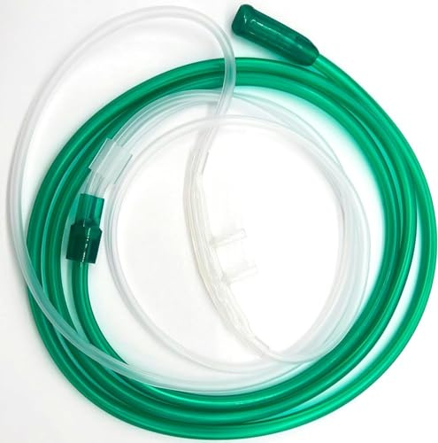 ResOne Paquete de 1 cánula nasal de oxígeno para adultos de alto flujo de 14 pies, puntas curvadas suaves, tubo resistente a los aplastamientos, suministros concentradores de oxígeno, pieza nasal