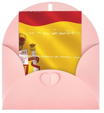 Biglietti di auguri con bandiera della Spagna, carino, biglietto di nozze, biglietti di ringraziamento con buste