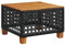 Table de jardin noir 55x55x36 cm résine tressée et bois acacia