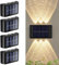 flintronic 4 Pezzi Lampada da Parete Solare, Lampade Solari Regolabili con 6 LED a Lampada Calda, Luci Solari da Esterno, Impermeabile IP65, per Veranda, Percorso, Garage