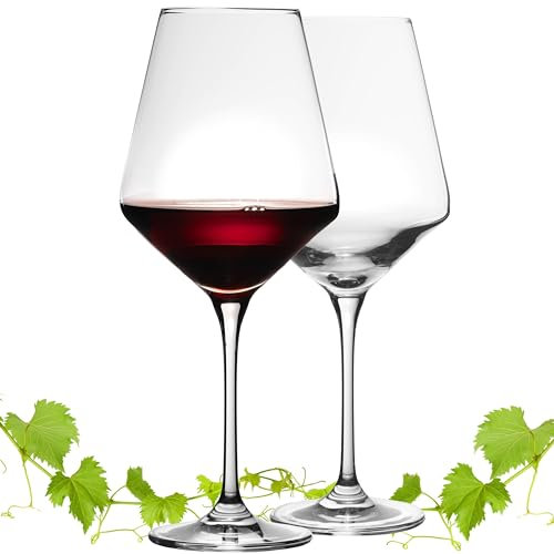 IMPERIAL Rotweingläser 580ml Set 2-Teilig 'Athen' Bordeauxgläser aus Crystalline Glas Weinglas Spülmaschinenfest