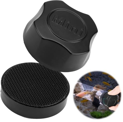 Fuitke Aquarium Glass Magnetic Cleaning Brush, 2Pcs Mini Fish Tank Glass Cleaner Brush No Scratch Algae Scraper Compact Moss Dirt Remover Window Strong Magnet Cleaning Tool for Small Tank(Black)