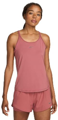 Nike Damen One Classic Df Strpy Trägershirt, Canyon Pink/Black, L