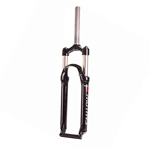 Forcella Ammortizzata 26 Pollici, Forcella Bici da Ciclismo Sospensione Meccanica Tubo Dritto 1-1/8 Viaggio Unisex 110mm Nero