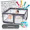 COZYNEST Parque Infantil Bebé 120x120 cm con Alfombra Acolchada, 30 Bolas y Bolsa de Viaje - Corralito Portátil con 4 Agarraderas - Seguro, Rápido de Montar y Divertido