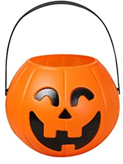 Halloween Eimer Für Süßigkeiten, Halloween Kürbis Tasche, Halloween Kürbiseimer, Halloween Kürbis Eimer Mit Henkel Candy Süßes Oder Saures Sammeln Kunststoff Halloween körbchen Deko (14x17cm)