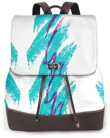 Damen-Rucksack mit 90er-Jahre-Tassen-Design, wasserdicht, Diebstahlschutz, leicht, PU-Leder, Nylon, Schultasche, Schultertasche, Reiserucksack, Schwarz , Einheitsgröße
