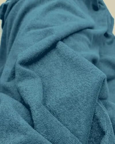 Tissus et Nappes Westeel - Tissu Micro Éponge Bambou Doudou Oeko-Tex® - Vendu au Mètre - 305g/m² Largeur 155cm (Bleu Pétrole)