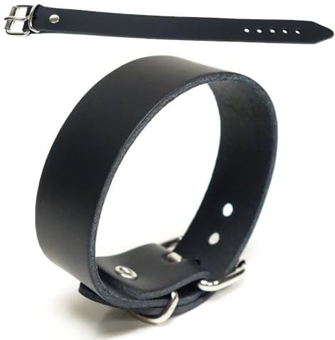 Gletscherlicht Lederarmand - Schmales Armband, Echlederarmband mit Schnalle (Blank, ohne Nieten) Armbandbreite 2cm, Armbandlänge 24cm, Leder in Schwarz