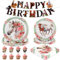 WenmthG Pferde Deko Geburtstag Partygeschirr - Pferde Servietten, Pappteller, Pferde Cake Topper - Kindergeburtstag Deko - Pferde Happy Birthday Banner Deko