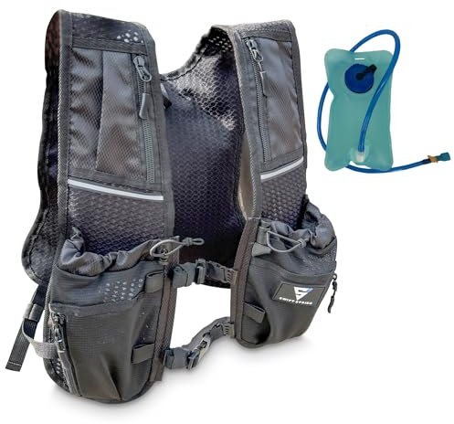 SWIFT STRIDE Running Backpack Lightweight Hydration Pack Functional Running Vest - Water Resistant Storage-Unisex -Reflective Adjustable - Water Bladder - Bottle holder - Phone Holder -