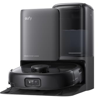 eufy Robot aspirapolvere Omni E25, sistema HydroJet, aspirazione turbo da 20.000Pa, spazzole DuoSpiral, estensione CornerRover, stazione tutto-in-uno.