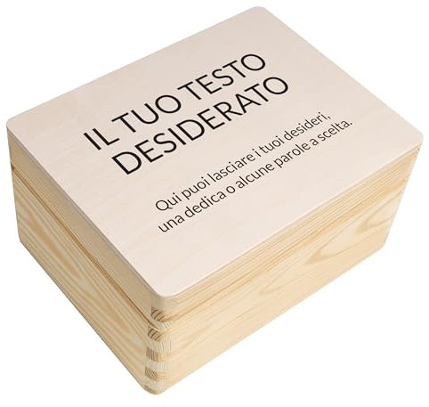 Creative Deco Personalisierte Geschenke Wunschtext Holzkiste | Dein Eigener Beliebig Text Individuelles Geschenk | Geschenkkiste Geschenkbox | Für Frauen, Männer und Paar | 19,5 x 15 x 10 cm