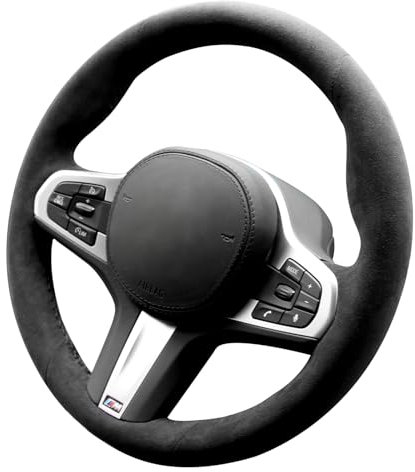 Alfanxi Handgenähter Lenkradbezug, passend für Alcantara-Material für BMW G20 G21 F40 F44 G22 G26 G30 G31 G32 G11 G12 G13 G14 (ohne Streifen)