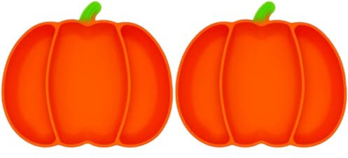 JOINPAYA 2 Pièces assiettes enfants gogos assiette pour bébé assiette à compartiment retourner planche dîner ventouse plaques de silicone assiettes à succion pour bébé Gel de silice Orange