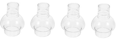 PartyKindom 4 Stück Pastoral Restaurant Glas Lampenschirm Mit Offenem Ende Kerzenschirm Lampenschirm Mit Kerzenhalter Klare Kerze Wandkerzenhalter Lampenschirm Für Teelicht Kerze