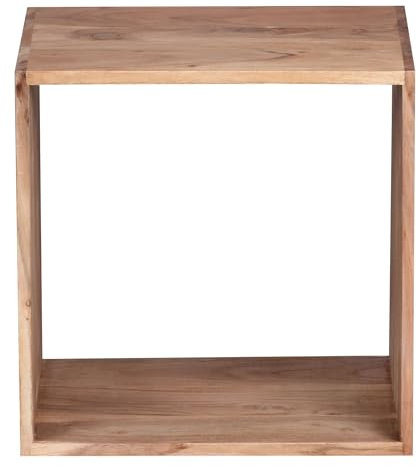 Standregal Mumbai Massivholz Akazie 43,5 cm Cube Regal Design Holzregal Naturprodukt Beistelltisch Landhaus-Stil