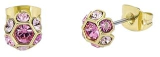 Ted Baker Gemme Crystal Gem Cluster Stud Earrings for Women (Gold/Pink Multi Crystal)