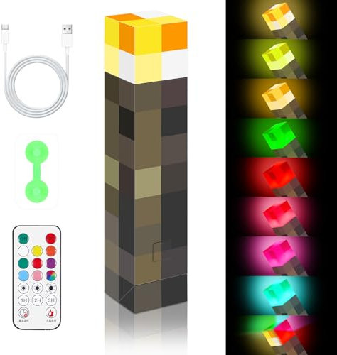 Kssvzz LED Craft Fackel Lampe, 28cm Wall Fackel Nachtlicht mit Fernbedienung, USB Wiederaufladbar für Nachttischlampe, 8 Farbe, con Ton und Licht Flamme Nachahmen