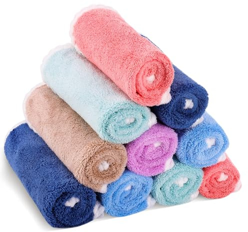 Meng Jiaran Flanell-Waschlappen mit Aufhängeschlaufe, weich, schnell trocknend, für Gesicht, Körper, Waschlappen für Babys, Kinder, Erwachsene (30 x 30 cm), 12 Stück