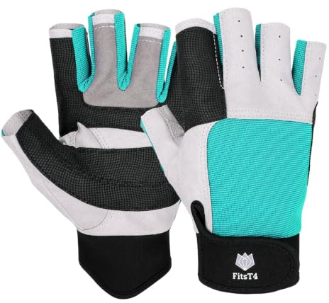 FitsT4 Sports Segelhandschuhe mit ¾-Finger und Griff Paddelhandschuhe