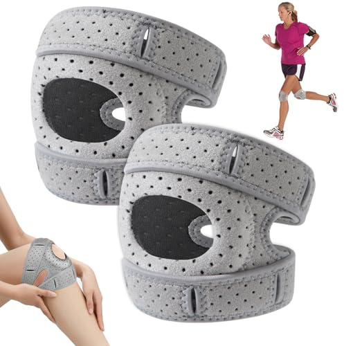 Yoedge Verstellbare 2 Stück Kniebandage, Einstellbares Design Knee Brace, Kniebandage Männer und Kniebandagen Damen Allgemein, Anpassung zum Laufen/Seilspringen/Tanzen
