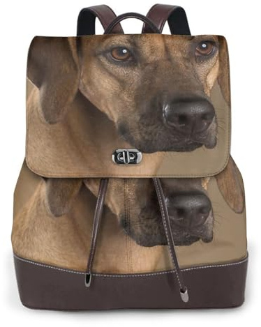 EgoMed Rhodesian Ridgeback, Damen-Rucksack, wasserdicht, Tagesrucksack, leicht, PU-Leder, modischer Reiserucksack