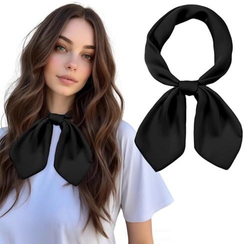 VLYX Satin Kopftuch Damen Bandana, 70x70 Cm, Einfarbig, Seidenähnlich | Seidenähnliches Satin-Tuch, Quadratisch. Elegant Als Kopftuch, Halstuch, Haarband Oder Schal. Einfarbig, Weich, Mehrzweck