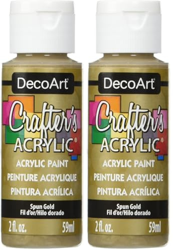 DecoArt 59 ml Crafters Acrylic, Spun Gold (Pack of 2)