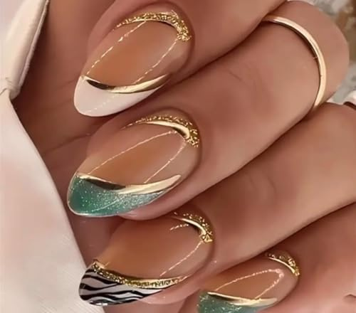 Faux ongles 24 capsules prêtes à poser amande/stiletto différents modèles réutilisables