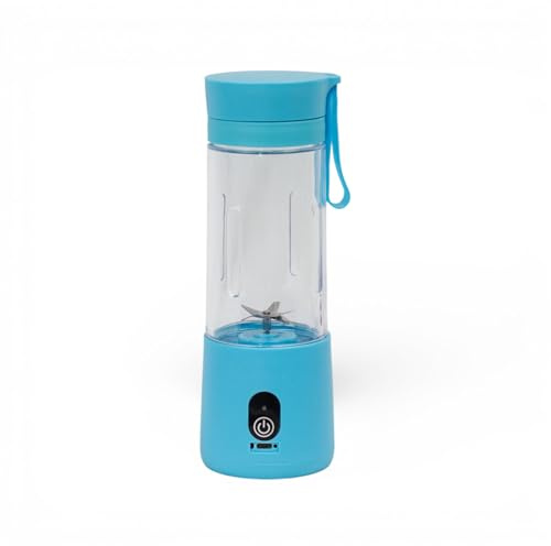 Batidora De Vaso Portatil - PINCHO - Mini Picadora Electrica, Trituradora De Alimentos Para Batidos y Smoothies, Cuchillas Acero Inoxidable 4 Hojas, Tapa Con Filtro - Carga USB, Azul