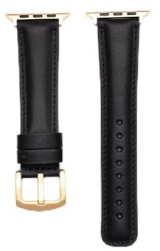 WACHIKOPA Handgefertigtes Echtes Leder Uhrenarmband 38-41mm, Schwarz