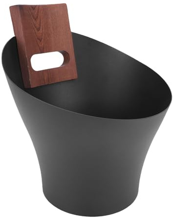 ZJchao Seau de Sauna en Aluminium de 5 L, Kit D'accessoires de Sauna Léger avec Longue Louche à Manche en Bois pour à Domicile, Source Chaude Extérieure, Douche Spa
