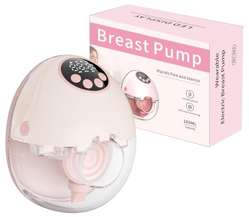 Milchpumpe Elektrisch Tragbare, Elektrische Milchpumpe Handsfree 4 Modi 12 Stufen mit 17/19/21 mm komfortabler Flansch, Privat, mit Ersatzzubehör im Lieferumfang Rosa (1 Pack)