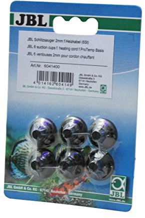 JBL 6 Ventose f. Cavo riscaldante f.ProTemp Base, Supporto per Cavi riscaldanti da 2 a 4 mm di Diametro in acquari e terrari, 6 pz.