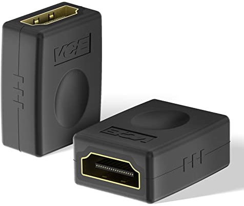 VCE Coupleur HDMI Femelle Femelle 4K, Rallonge HDMI Femelle vers Femelle Connecteur 2.0, Adaptateur HDMI Extenseur Plaqué Or Support 3D @60Hz HDR Arc Compatible avec Moniteur, PC, PS5, Xbox, DVD de 2
