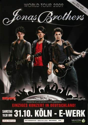 Jonas Brothers - Paranoid, Köln 2009 » Konzertplakat/Premium Poster | Live Konzert Veranstaltung | DIN A1 «