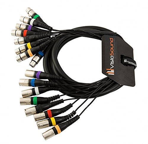 8-Way 3m Male XLR to Female XLR Balanced Loom/Effects Patch Multicore Cable