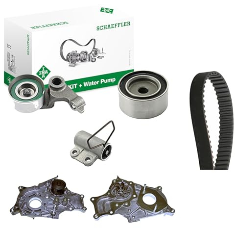 INA 530 0543 31 Wasserpumpe + Zahnriemensatz 30 mm mit Dichtung Kompatibel mit TOYOTA AVENSIS Kombi T25 COROLLA Verso ZER, ZZE12, R1 COROLLA ZZE12, NDE12, ZDE12 AVENSIS T25 AVENSIS Stufenheck T25