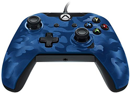 PDP Controller con Cavo Xbox One, Blu (Blue Camo)