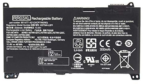 7XINbox 11.4V 48Wh RR03XL 851610-850 Remplacement Batterie pour HP ProBook 430 440 450 455 470 G4 Series