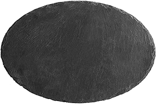H&H Ardesia Set 6 Piatti Rotondi, Nero, 25x0.5 cm