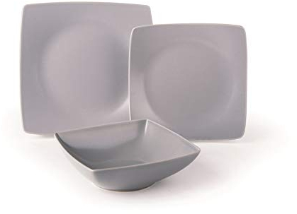Excelsa Eclipse Servizio di Piatti 18 Pezzi, Ceramica, Grigio