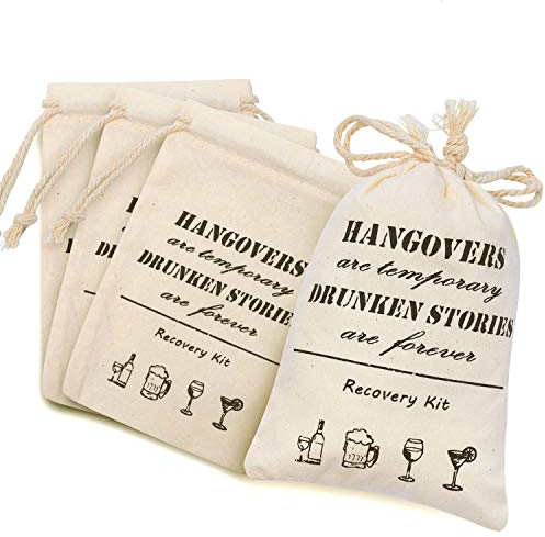 Whaline 20Stk Bachelorette Party-Taschen mit Kordelzug Cotton Recovery Kit Taschen Muslin Tragetasche für Brautparty Hochzeit Geschenk Dekoration Junggesellinnenabschiede Partys (10 x 15 cm)