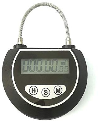 Electronic Timer Timed Locks Multi-Function Travel Lock Without Charging Use 3 Years (Black)